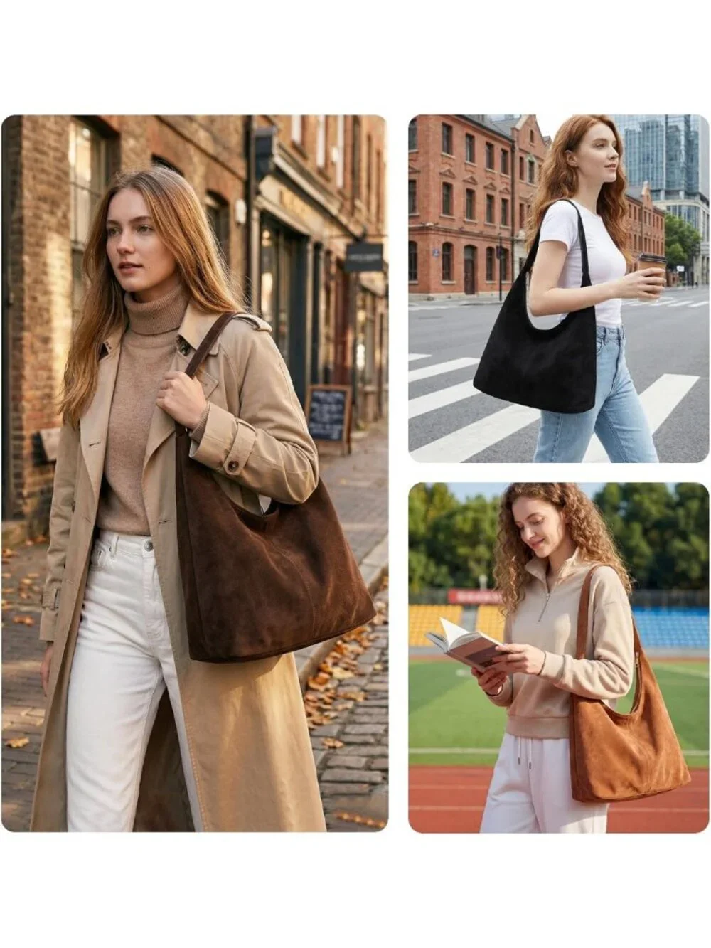 Chic Slouchy Suede Hobo Bag for Women | Casual Shoulder Tote Purse for Work